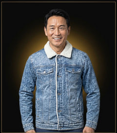 Men's Light Wash Sharpa-Lined Denim Jacket