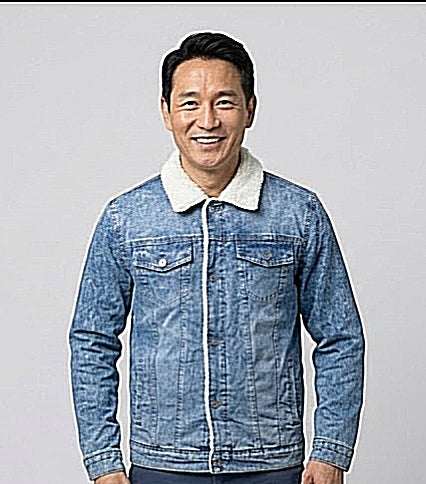 Men's Light Wash Sharpa-Lined Denim Jacket